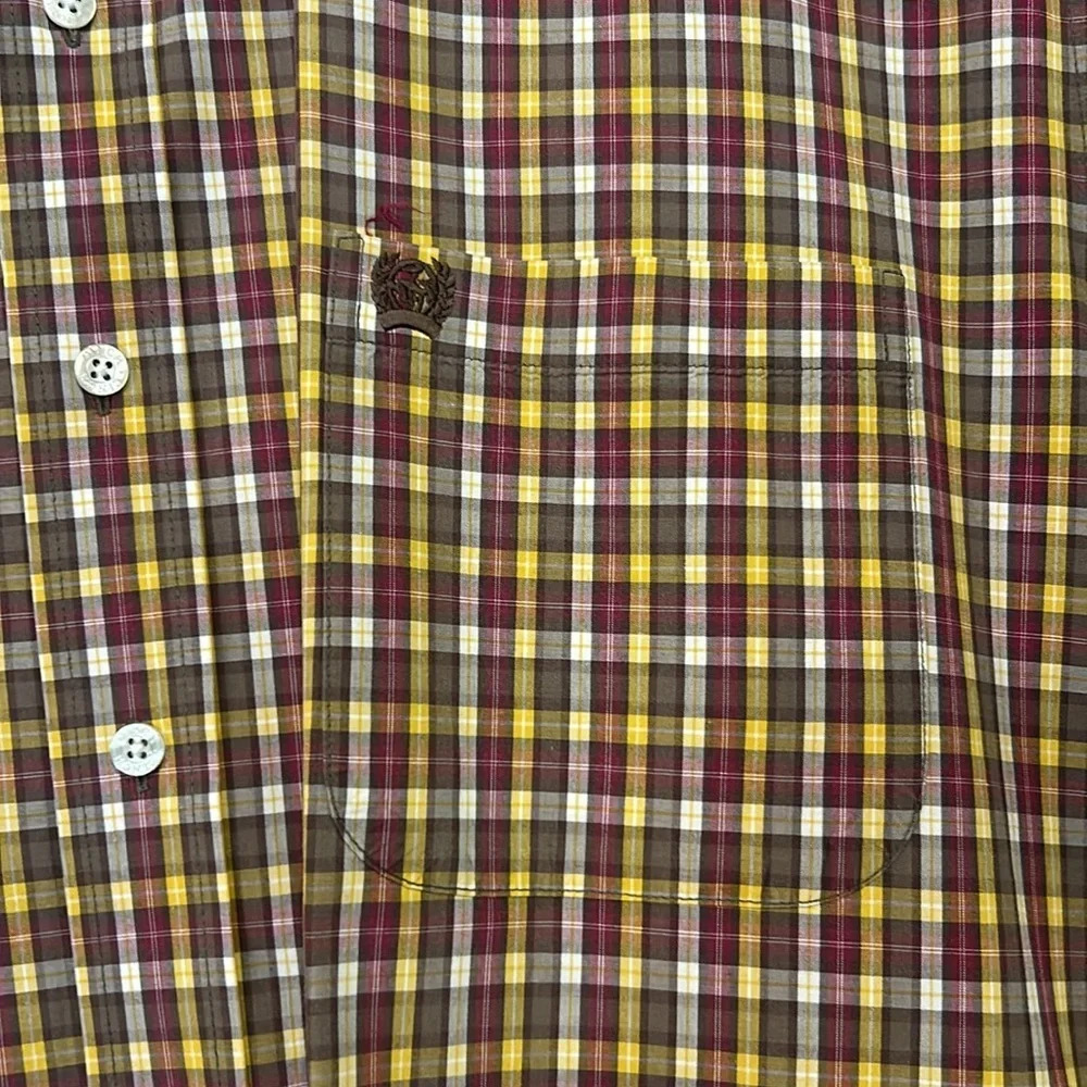 Cinch Western Cotton Plaid Button Down Short Sleeve Shirt Men’s Size Medium - Picture 4 of 7